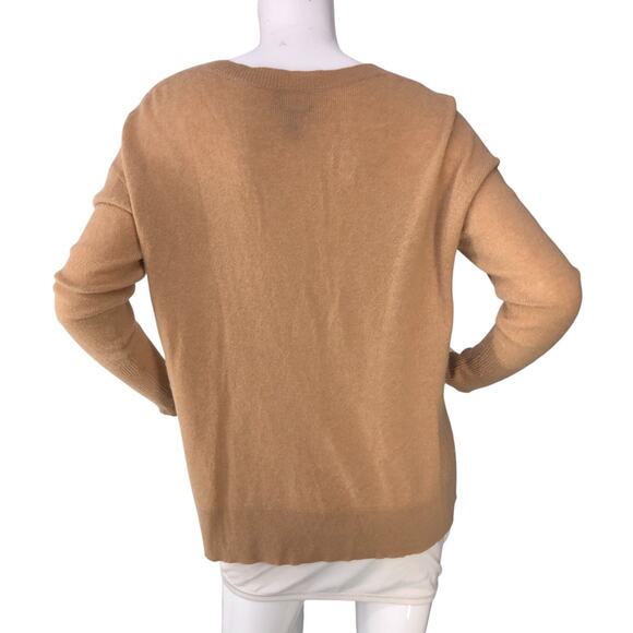 Halogen Sweater Womens S 100% Cashmere Camel V-Neck Long Sleeve - Picture 7 of 14